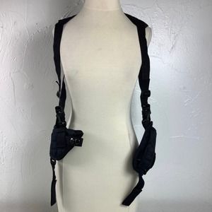 Tactical Shoulder Holster black canvas / Nylon adjustable Unisex OSFM EUC